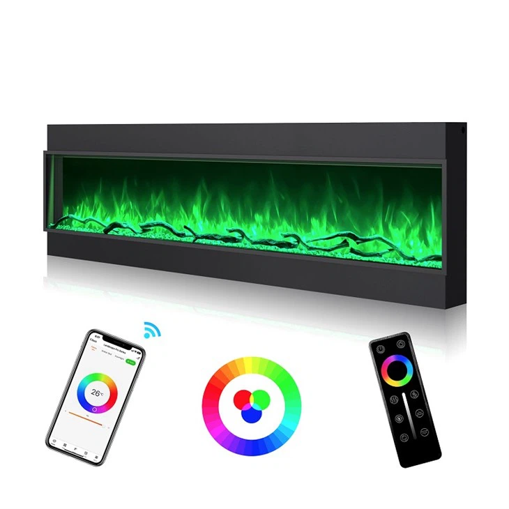 Smart Wi-Fi Built-in Electric Fireplace Slim